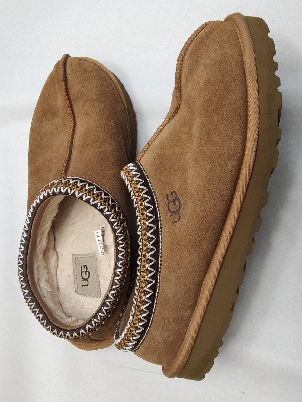 Men’s UGG Sz 9 Tasman Slip Ons In Chestnut Pre-Loved Comfy Soft Warm (Womens 11)